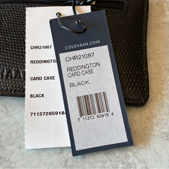 Cole Haan Reddington Card Case Wallet Black Leather - Picture 8 of 15